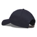 Navy blue Titleist Birthplace of Golf Charleston merino wool cap, rear view with adjustable leather strap.