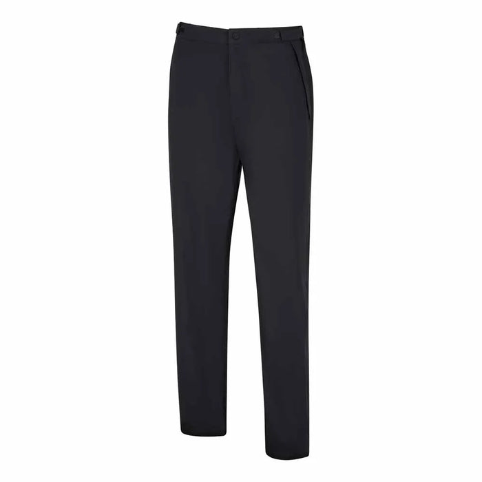 PING AquaDrive Pro men's black waterproof golf over trousers, front view showing a clean, tailored design.