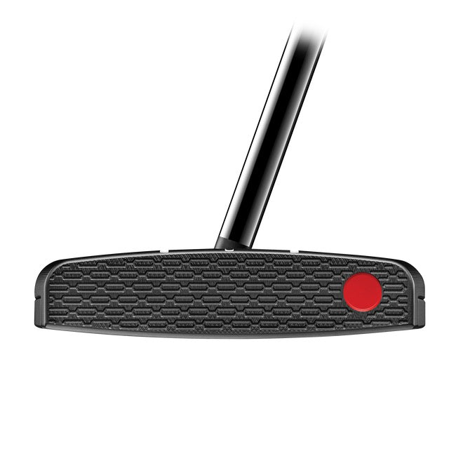 Scotty Cameron Phantom 11R OC Spec III putter face view with a black textured milled pattern and red dot detail.