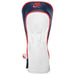 Nike Icon Driver Headcover in white, navy blue and red with embroidered Nike Air branding, front view.