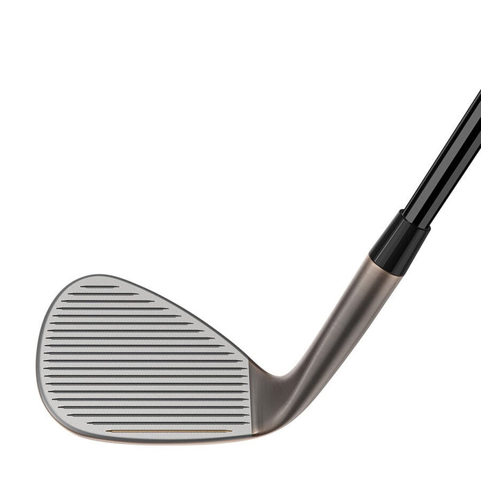 Taylormade Hi Toe 5 golf wedge featuring a bronze-finish head with full-face grooves and a black steel shaft.