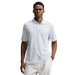 Front view of a white Nike Par Dri-FIT golf polo shirt featuring a small blue butterfly print pattern.