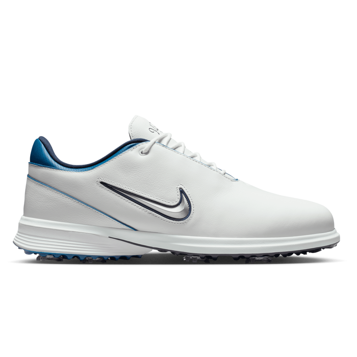 Nike Victory Tour 4 Golf Shoes white silver blue side view