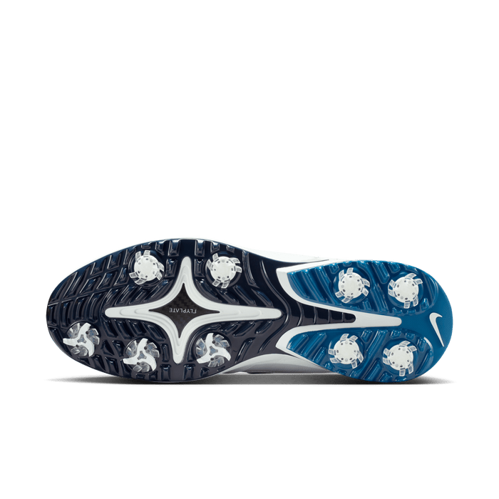 Nike Victory Tour 4 Golf Shoes white silver blue sole system view