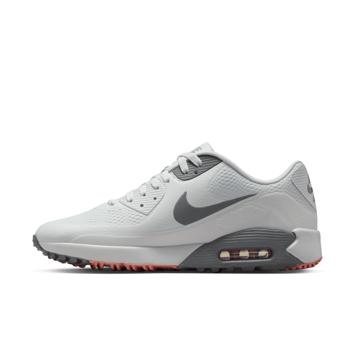 Nike Air Max 90 Golf Shoes in photon dust and red - inside view
