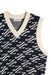 close up of the J.Lindeberg Anton Jacquard Knitted Vest in navy and beige