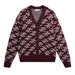 front of the J.Lindeberg Denny Jacquard Knitted Cardigan in maroon