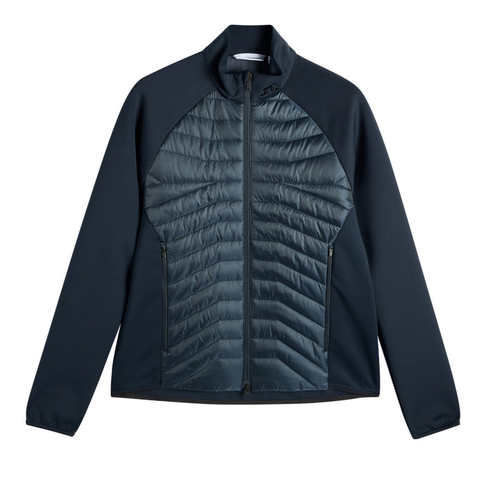 front of J.Lindeberg Heyden Quilt Hybrid Golf Jacket in navy