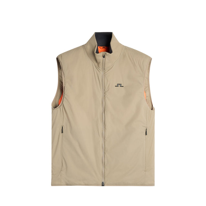 front of the J.Lindeberg Clinton Padded Golf Vest in brindle