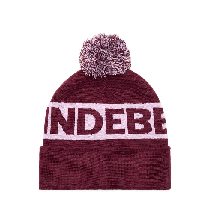 J.Lindeberg Tilo Beanie Bobble Golf Hat in burgundy