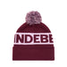 J.Lindeberg Tilo Beanie Bobble Golf Hat in burgundy