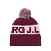 back of J.Lindeberg Tilo Beanie Bobble Golf Hat in burgundy