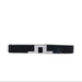 J.Lindeberg Braided Bridge 35 Golf Belt in black showing the JL metal buckle