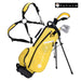 Future Junior Golf Set in yellow for ages 6-8, featuring a stand bag with shoulder straps and right-handed golf clubs.