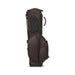 Side view of a brown Titleist LINKSLEGEND golf stand bag featuring premium leather-look material and quilted detailing.