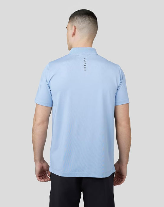 Castore mens golf essential colour block polo shirt Sky Blue
