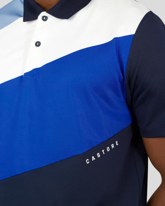 Castore mens golf essential colour block polo shirt navy