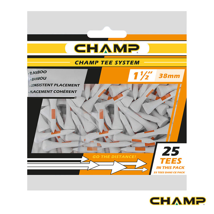 Champ Bamboo Golf Tees Standard Pack 38mm