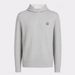 A light grey waffle-knit G/FORE Pebble Quilted Men's Golf Hoodie with a small black circular logo on the left chest, displayed on a clean white background.