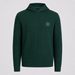 A dark green textured waffle-knit G/FORE Pebble Quilted Men's Golf Hoodie with a small circular embroidered logo on the left chest, displayed on a neutral light grey background.