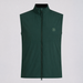 A dark green G/FORE The Maverick Hybrid Stretch 2.0 Men's Golf Gilet with a stand-up collar and a small circular logo on the left chest, displayed against a light grey background.