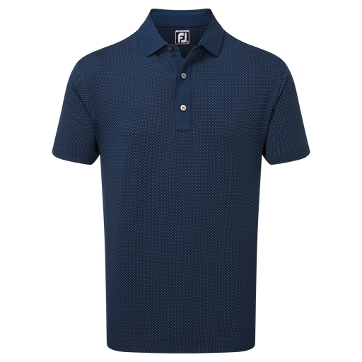 FootJoy Jacquard Dot Golf Polo Shirt - Navy/White