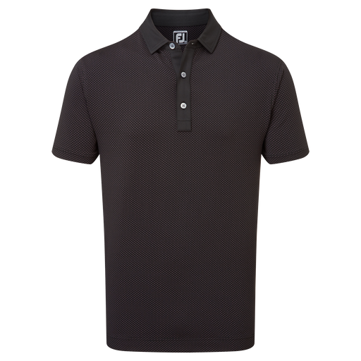 FootJoy Jacquard Dot Golf Polo Shirt - Black/Pink