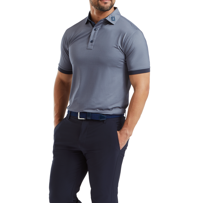 FootJoy Banded Birdseye Golf Polo Shirt - Navy