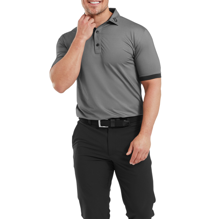 FootJoy Banded Birdseye Golf Polo Shirt - Black