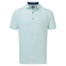 FootJoy Flying Wasp Print Lisle Golf Polo Shirt - White/Emerald/Navy