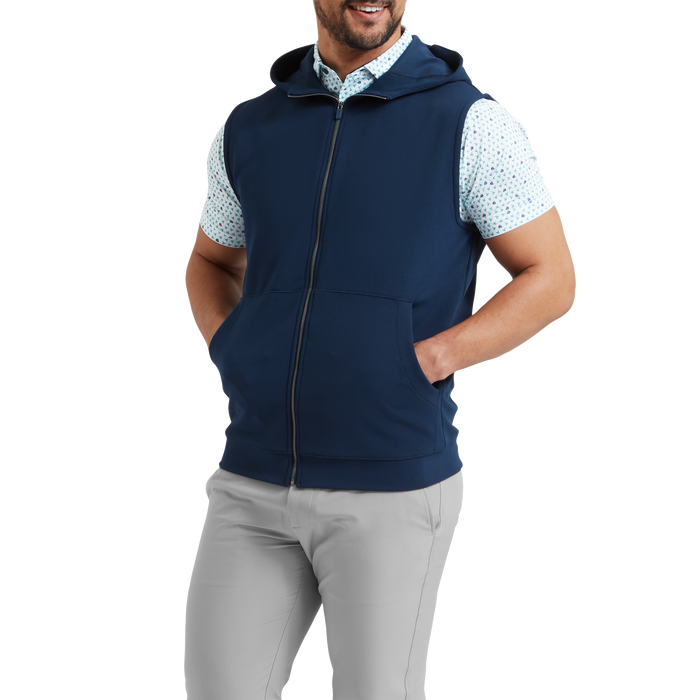 FootJoy Full Zip Hoodie Golf Vest - Navy