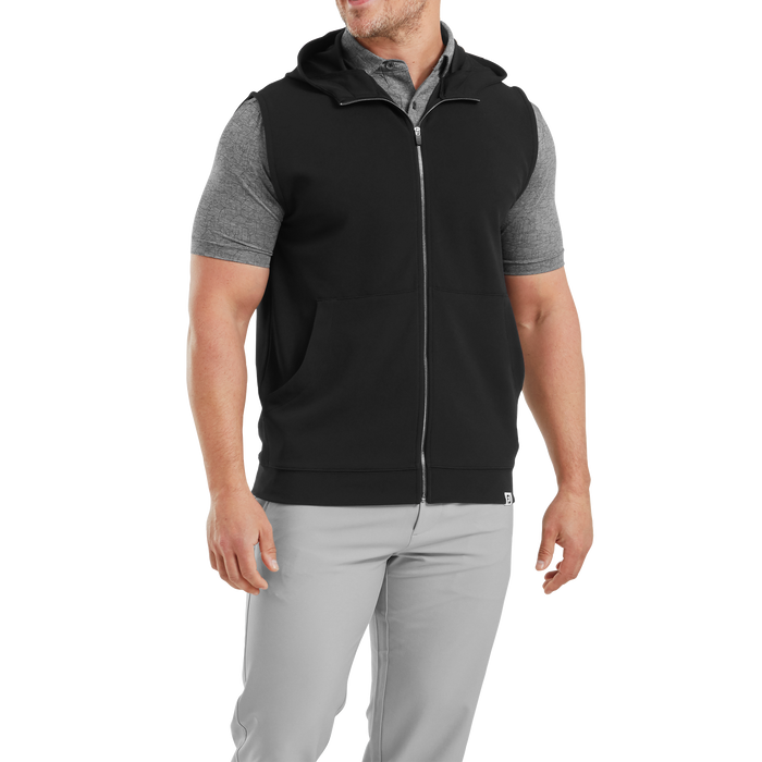 FootJoy Full Zip Hoodie Golf Vest - Black