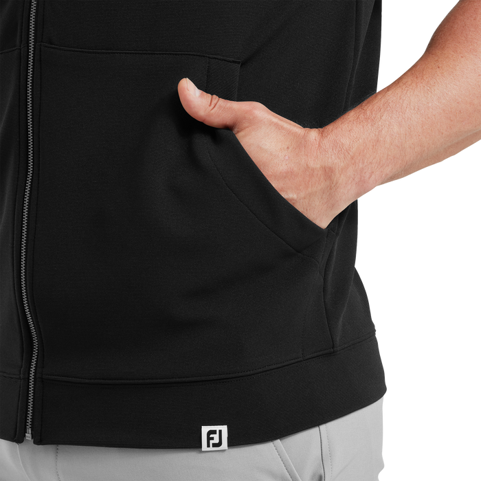 FootJoy Full Zip Hoodie Golf Vest - Black