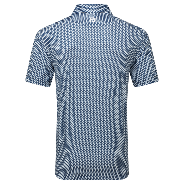 FootJoy Houndstooth Geo Lisle Golf Polo Shirt - Dark Denim