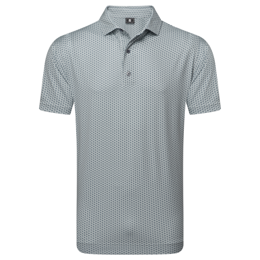 FootJoy Houndstooth Geo Lisle Golf Polo Shirt - Grey