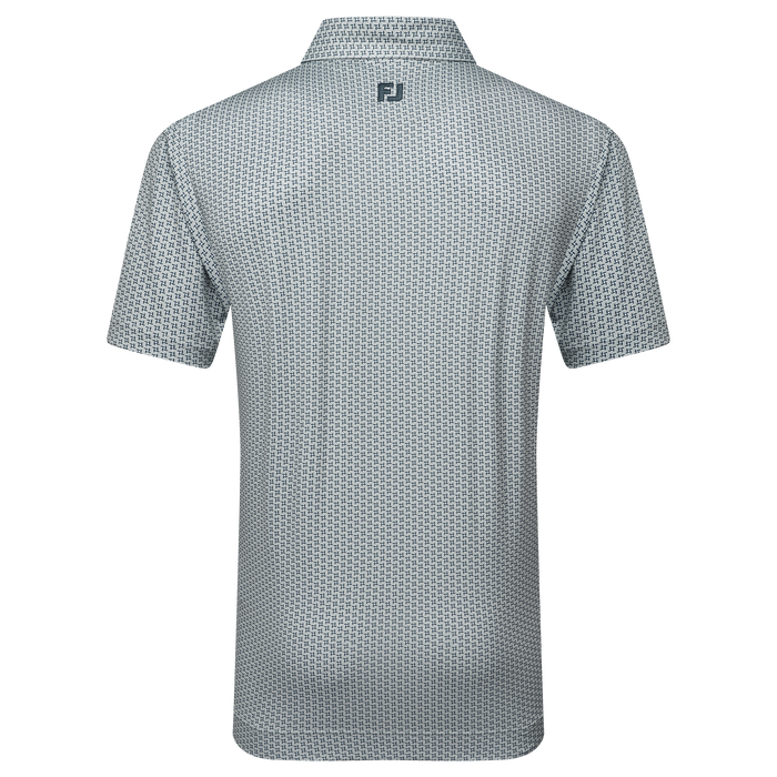 FootJoy Houndstooth Geo Lisle Golf Polo Shirt - Grey