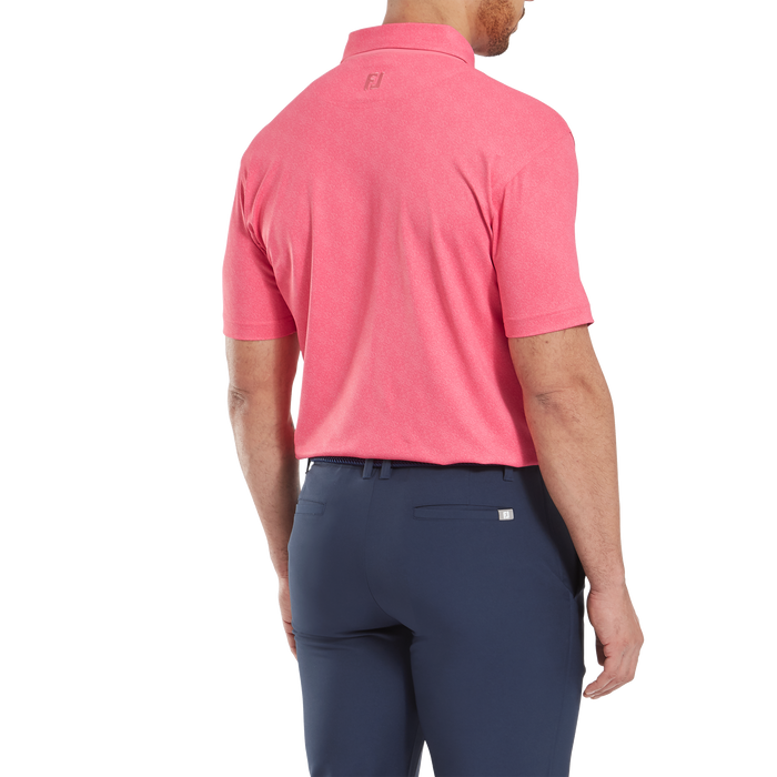 FootJoy Speckle Print Lisle Golf Polo Shirt - Pink Lemonade