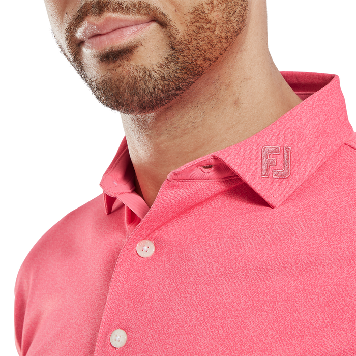 FootJoy Speckle Print Lisle Golf Polo Shirt - Pink Lemonade