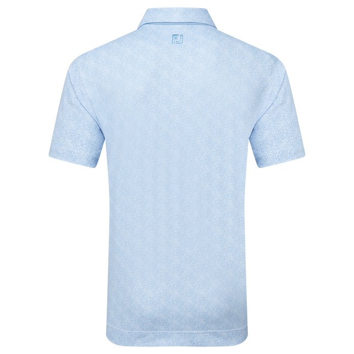 FootJoy Speckle Print Lisle Golf Polo Shirt - Blue Jay/White