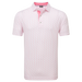 FootJoy Figure Print Lisle Golf Polo Shirt - White/Pink Lemonade