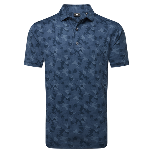 FootJoy Pop Camo Lisle Golf Polo Shirt - Dark Denim