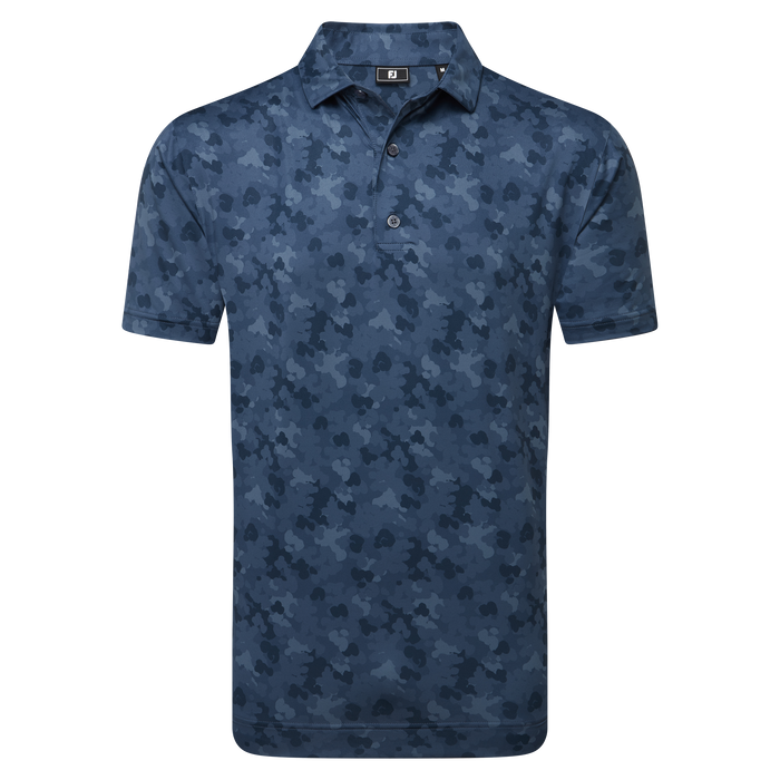 FootJoy Pop Camo Lisle Golf Polo Shirt - Dark Denim