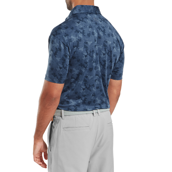 FootJoy Pop Camo Lisle Golf Polo Shirt - Dark Denim