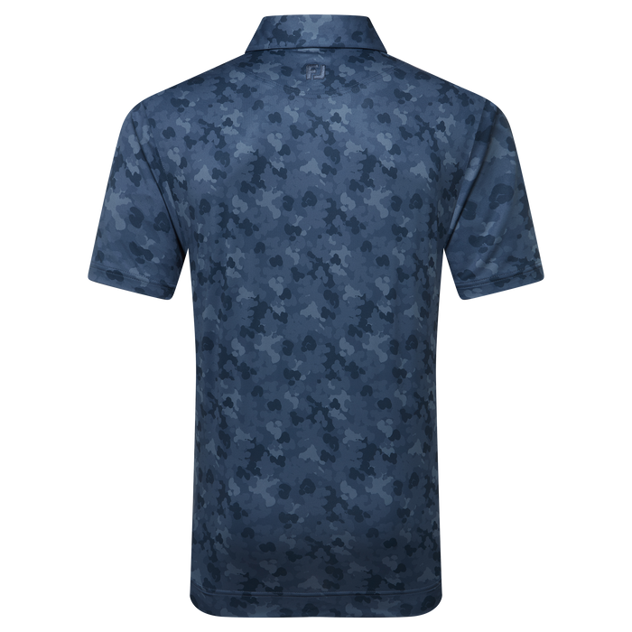 FootJoy Pop Camo Lisle Golf Polo Shirt - Dark Denim