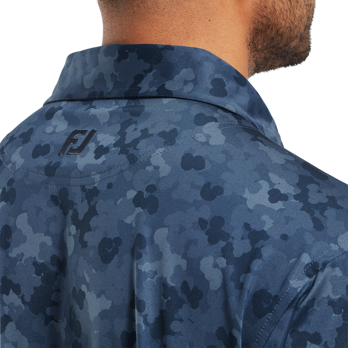 FootJoy Pop Camo Lisle Golf Polo Shirt - Dark Denim