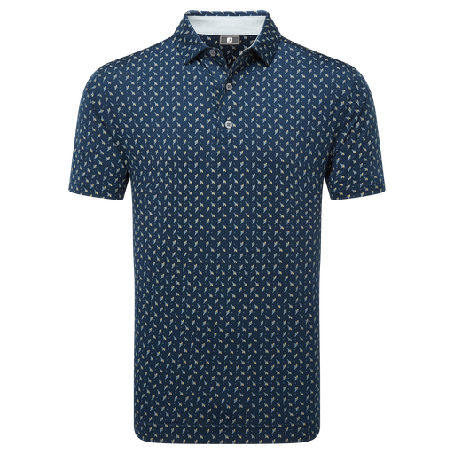 FootJoy Flower Bud Foulard Lisle Golf Polo Shirt - Navy