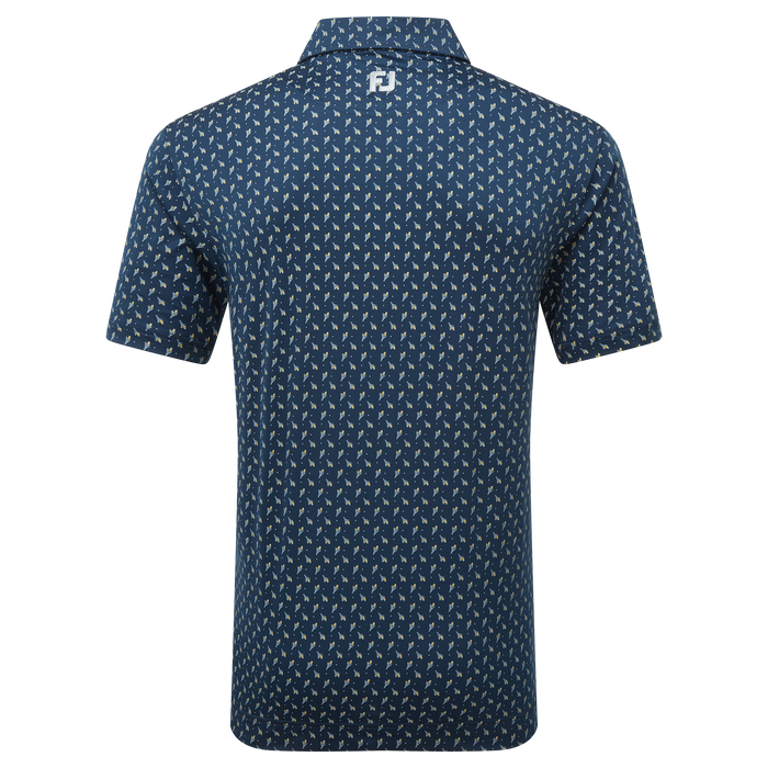 FootJoy Flower Bud Foulard Lisle Golf Polo Shirt - Navy