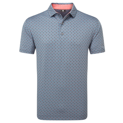 FootJoy Flower Bud Foulard Lisle Golf Polo Shirt - Flint