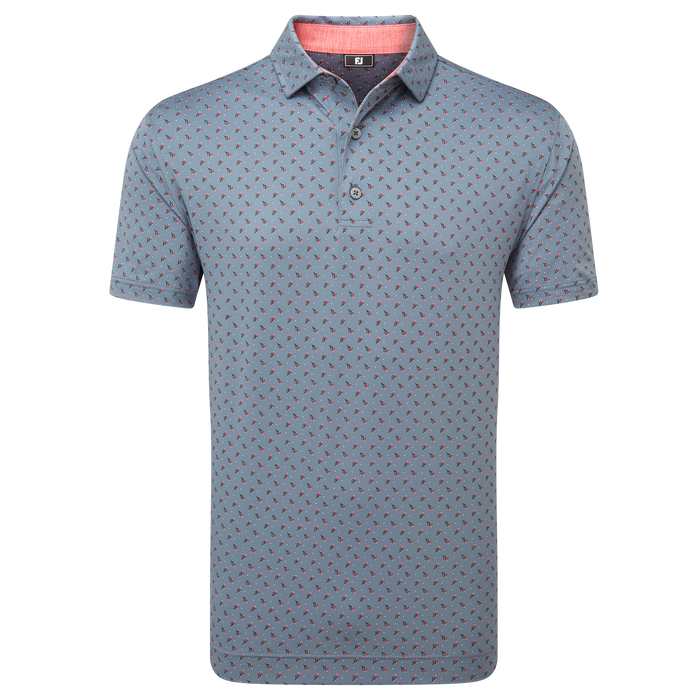 FootJoy Flower Bud Foulard Lisle Golf Polo Shirt - Flint