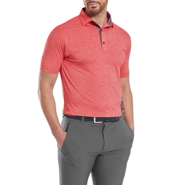 FootJoy Heather Lisle Golf Polo Shirt - Hibiscus